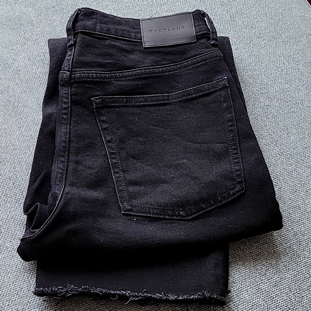 NWOT Everlane Coal Black Way High Straight Leg Denim Jeans In 27 Regular - Picture 8 of 10